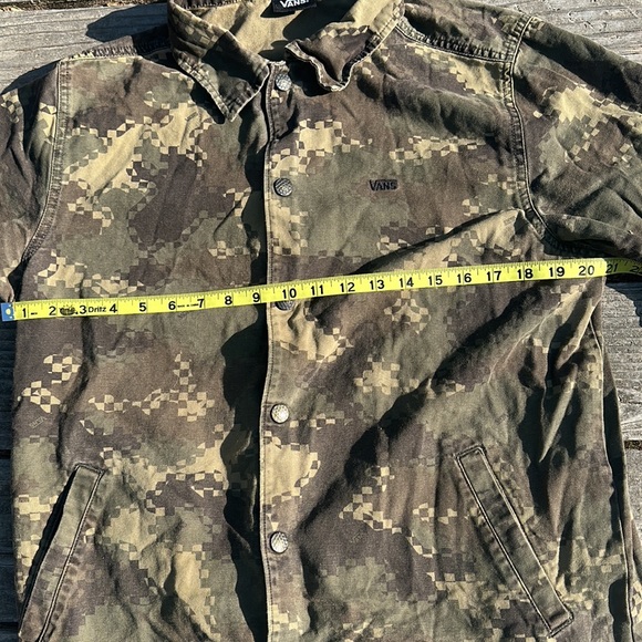 Vans Digital Pixel Camo pattern snap button Jacket Army Green Size Small - Picture 6 of 10